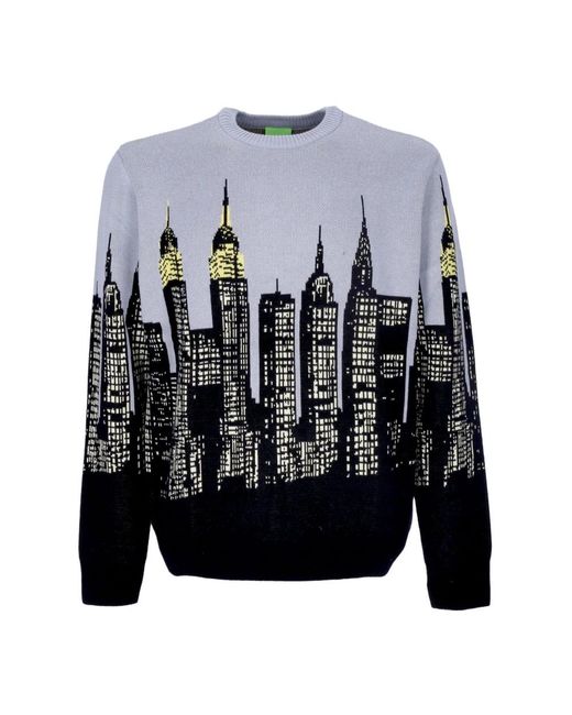 Huf Blue Round-Neck Knitwear for men
