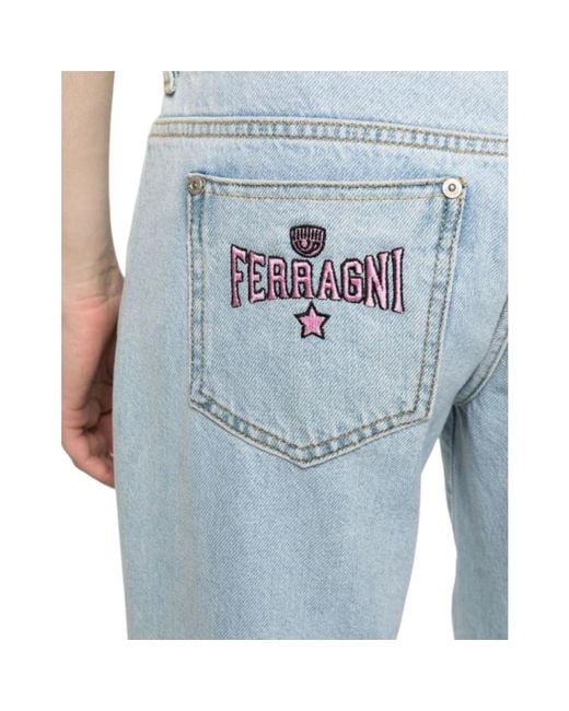Chiara Ferragni Blue Wide Jeans