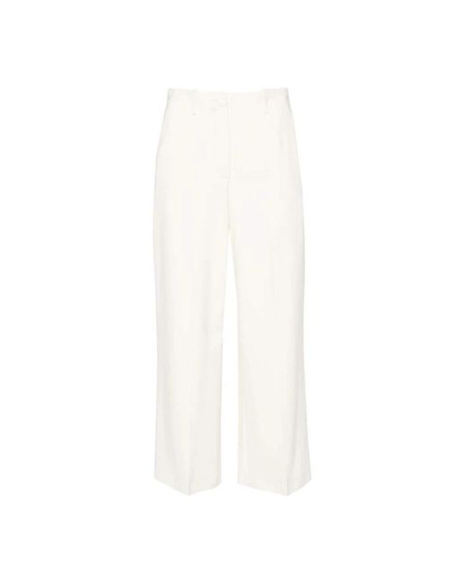 Erika Cavallini Semi Couture White Cropped Trousers