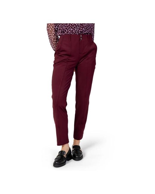 Pantalone bordeaux tasche frontali di Street One in Red