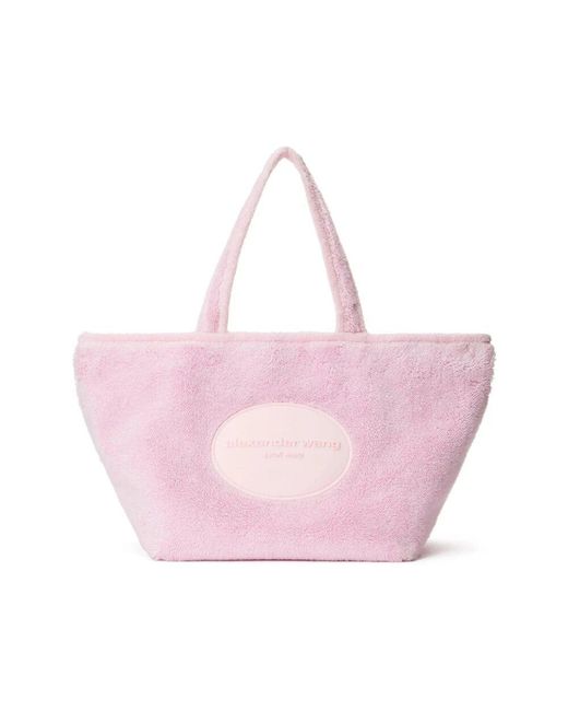 Alexander Wang Pink Hellrosa geprägte logo-handtasche