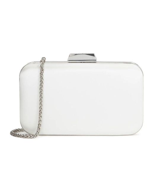 Kazar White Elegante Hochzeits-Clutch-Tasche Mit Silbernen Elementen
