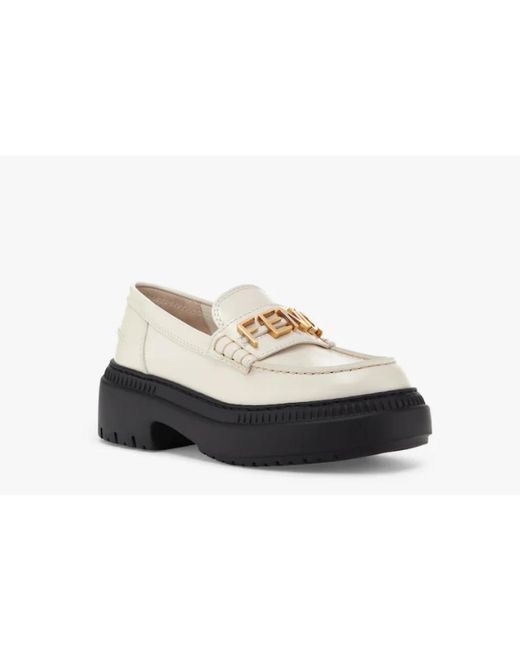 Fendi White Loafers