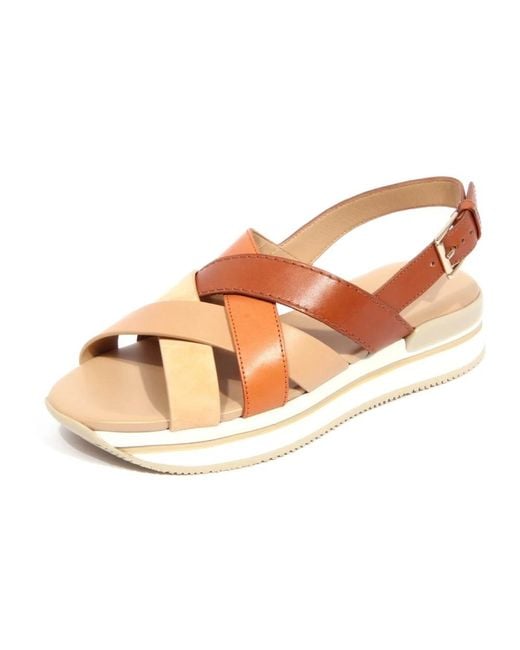 Hogan Brown Flat Sandals