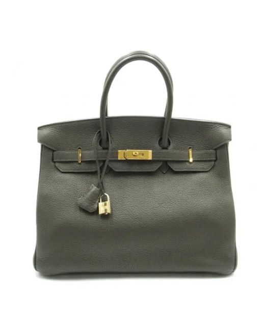 Herm s birkin usata in pelle nera di Herm s in Verde Lyst