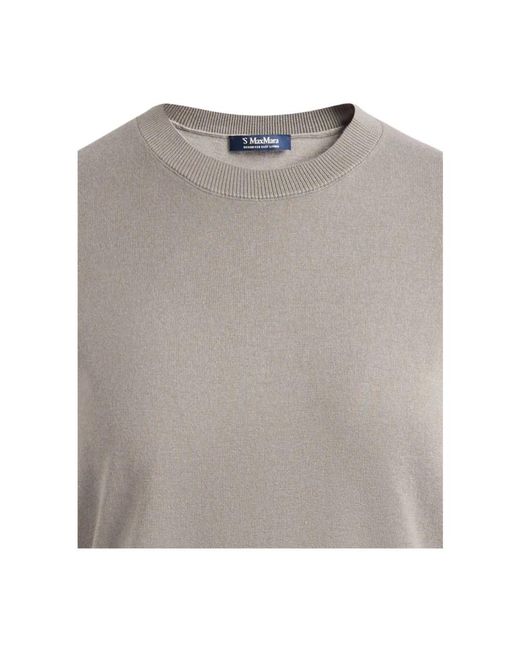 Max Mara Gray Round-Neck Knitwear