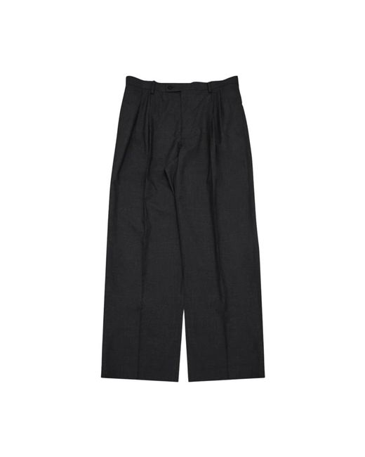 Auralee Ultra Fine Tropical Wool Two-Tuck Slacks in het Black voor heren