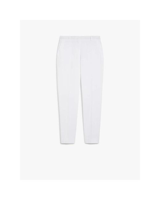 Max Mara White Slim-Fit Trousers