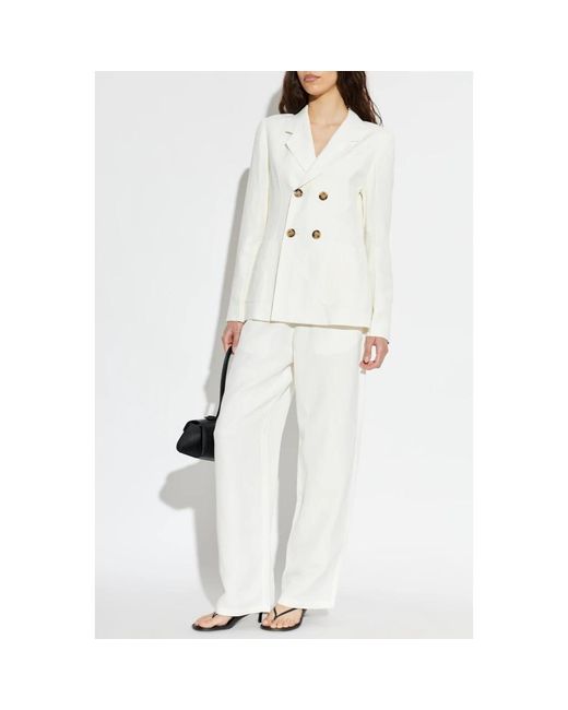 AMI Double-Breasted Bar Jacket in het White