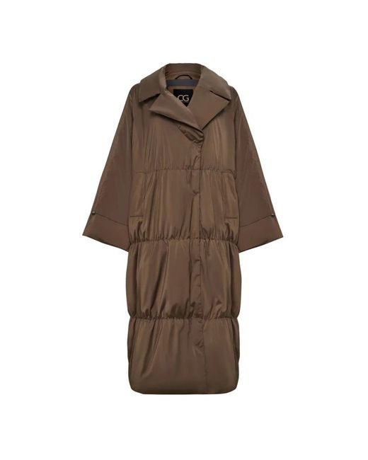 CESARE GASPARI Jassen ,Bruin ,Leer Lange Oversized Puffer Jas in het Brown