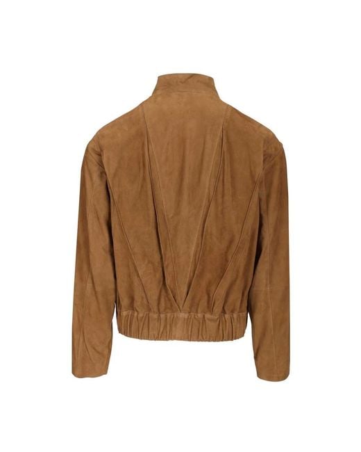 Giorgio Armani Brown Leather Jackets for men