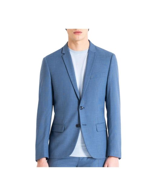 Antony Morato Jassen ,Blauw ,Polyester Blauw Pak Americana Stijl in het Blue voor heren