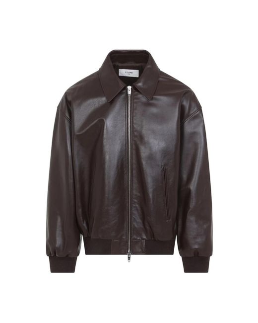 Céline Black Leather Jackets for men