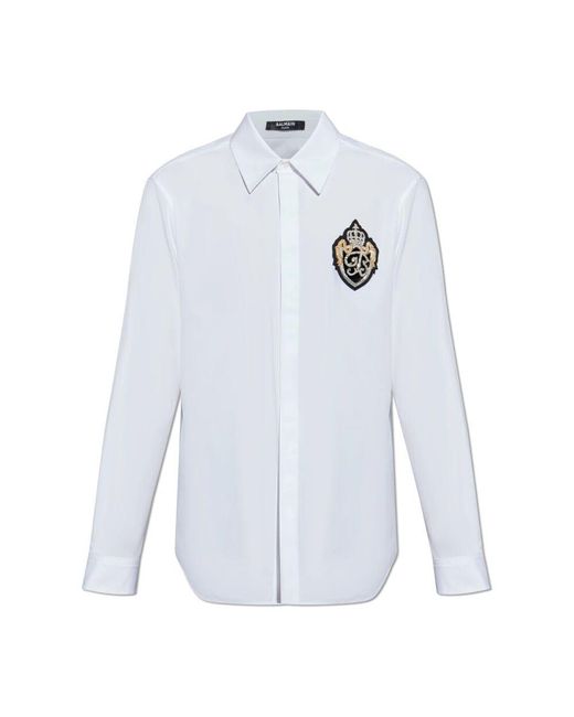 Balmain Hemd Mit Applikationen in Blue für Herren