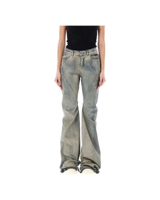 Rick Owens Gray Wide Jeans