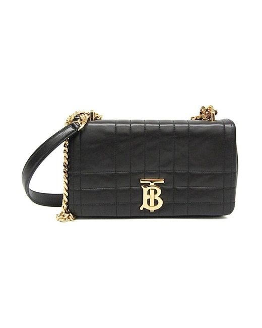 Burberry Black Stilvolle Lederhandtasche