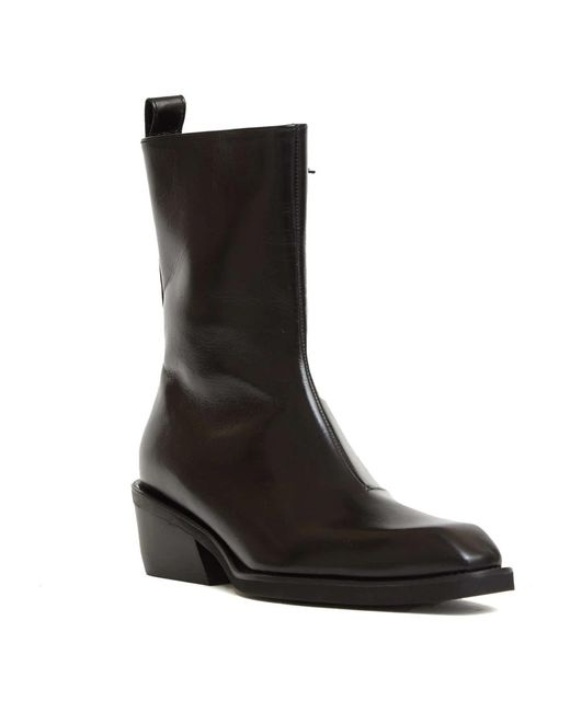 Poeve Black Square-Toe Ankle Boot