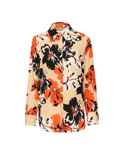 Blusa estampada de flores con corte holgado Inwear de color Orange