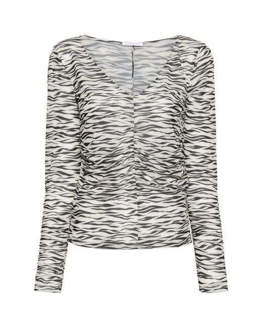 Patrizia Pepe Black Zebra print langarm t-shirt