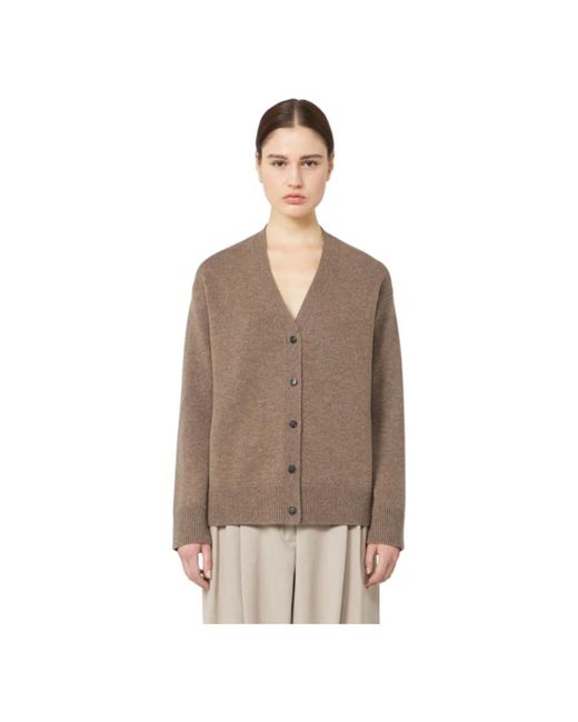 Max Mara Truien & Vesten ,Bruin ,Wol Kasjmier Wol Vest Bruin in het Brown