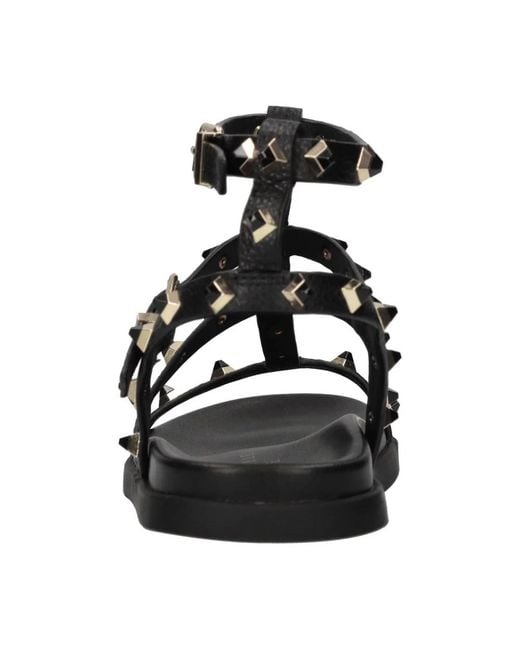 Emanuélle Vee Black Flat Sandals