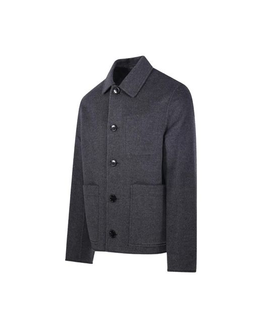AMI Jassen ,Grijs ,Wol Boxy Buttoned Jacket in het Blue voor heren