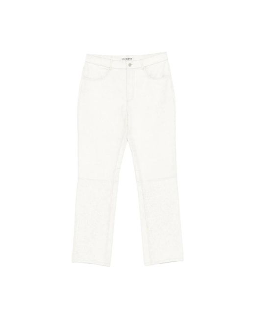 Cole Buxton White Leather Trousers for men