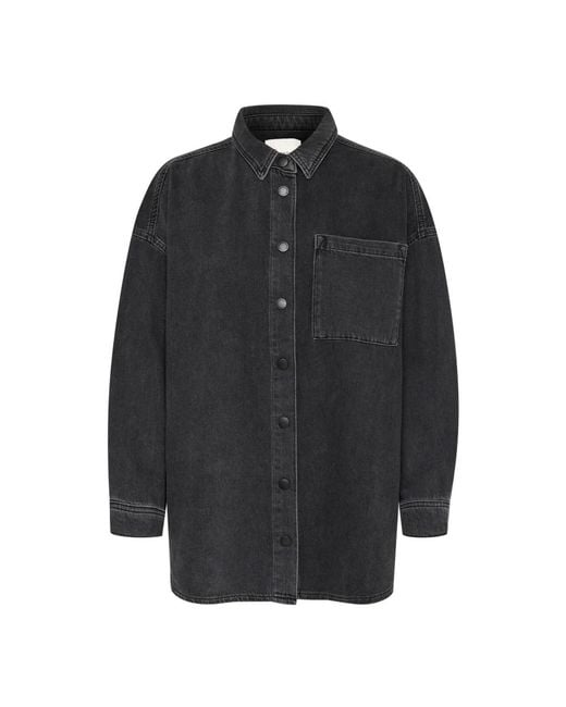 My Essential Wardrobe Black Dunkelgraue Waschung Denim Jacke