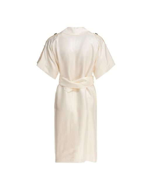 Belted Coats di Burberry in Natural