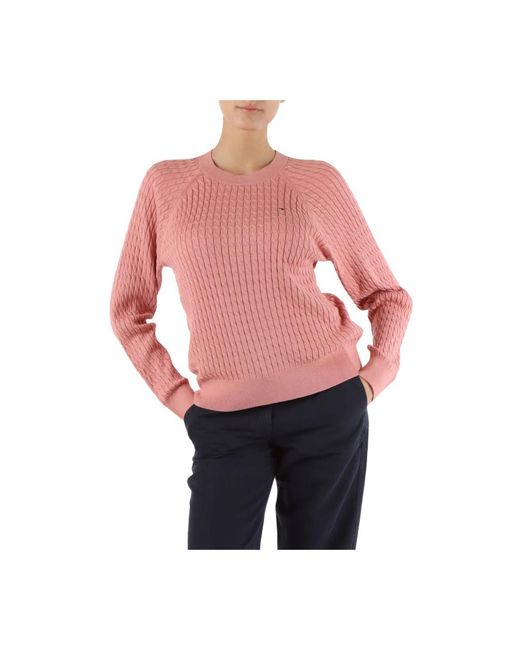 Tommy Hilfiger Pink Baumwoll-cable-knit-logo-pullover