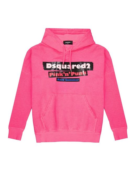 DSquared² Pink Logo Hooded Sweatshirt for men
