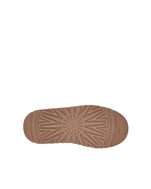Ugg Brown Slippers mit wildleder-logo und plateausohle