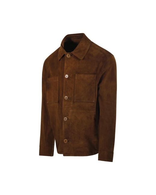 Salvatore Santoro Brown Leather Jackets for men