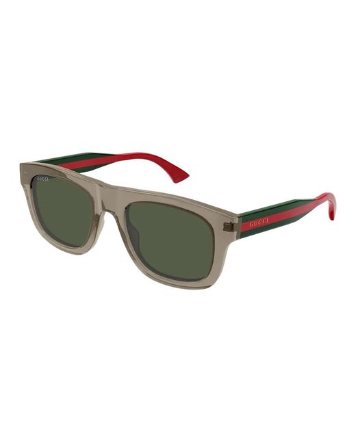 Gucci Eckige Sonnenbrille in Green für Herren