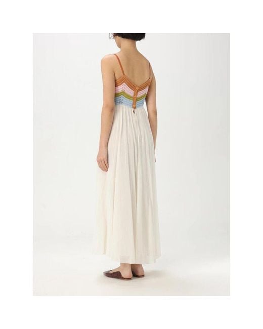 Forte Forte Natural Grünes V-Ausschnitt Midi Kleid Mit Gürtel