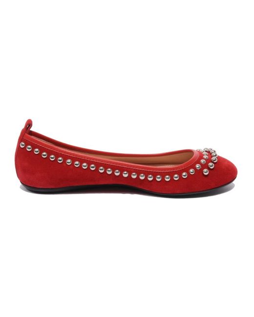 Tod's Red Ballerina Shoes