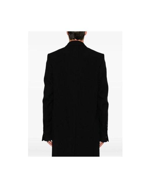 Rick Owens Black Single-Breasted Coats for men