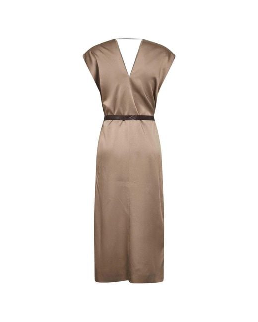 Brunello Cucinelli Natural Midi Dresses