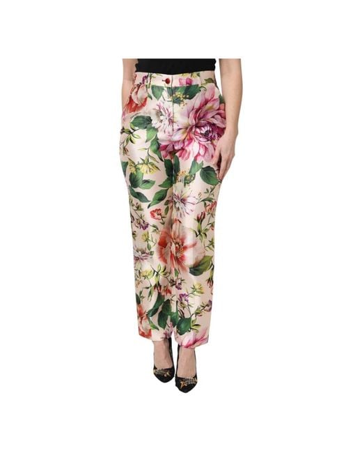 Dolce & Gabbana Green Straight Trousers