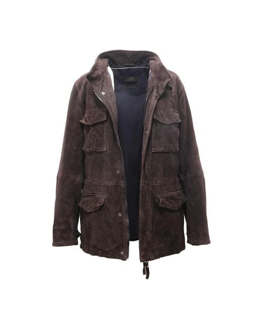 The Jack Leathers Jassen ,Bruin ,Suède Vintage Brownie Suède Field Jacket voor heren