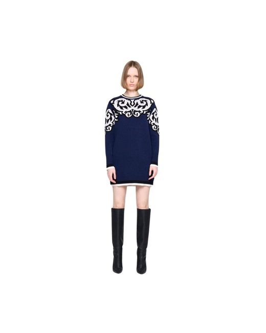 Silvian Heach Blue Strickkleid mit verzierungen