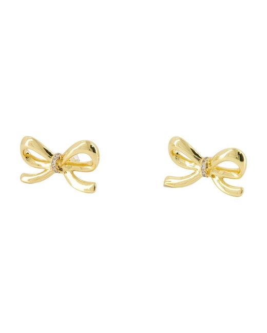 Self-Portrait Metallic Bow Earrings