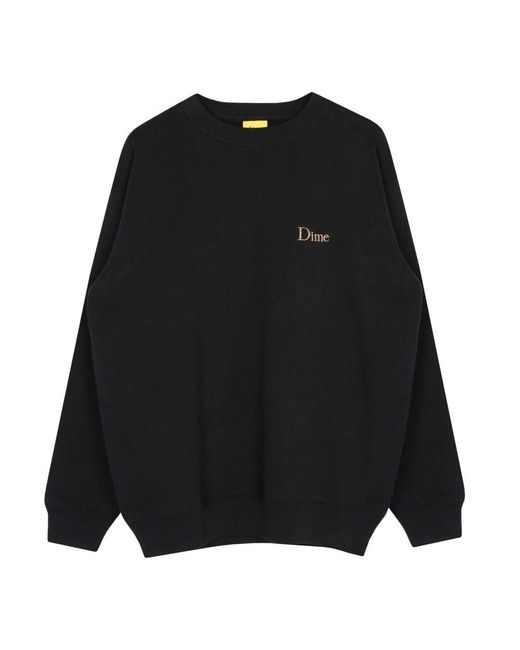 Dime MTL Schwarzer Baumwoll-Crewneck-Pullover Mit Langen Ärmeln in Black für Herren
