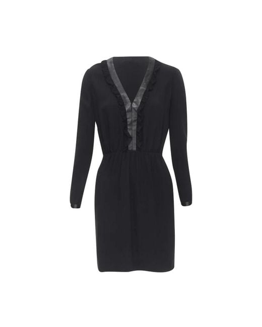 Saint Laurent Stijlvolle Jurk Met Lange Mouwen in het Black