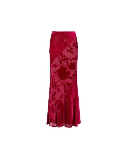 Roberto Cavalli Red Maxi Skirts