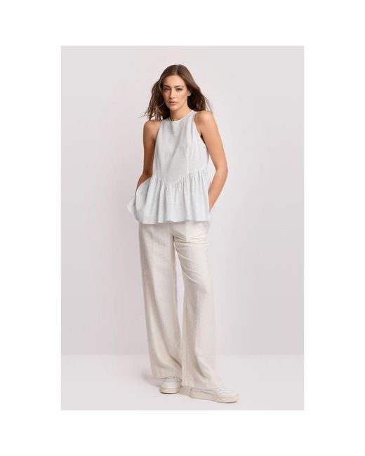 Kocca White Sleeveless Tops