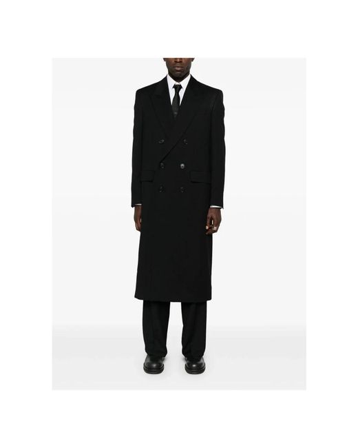sunflower Black Double-Breasted Coats for men