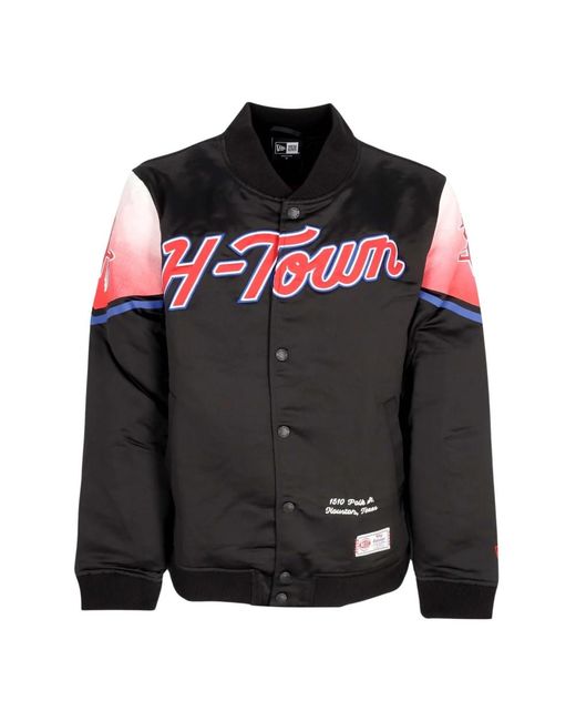 KTZ Jassen ,Zwart ,Leer Nba Ce Snap Satin Jacket Houroc in het Black voor heren
