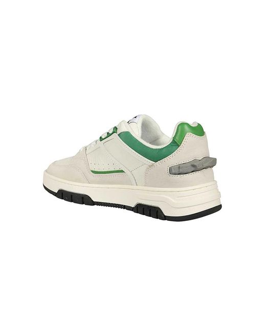 MSGM Schoenen ,Veelkleurig ,Lage Leren Sneakers Met Ronde Neus in het White voor heren