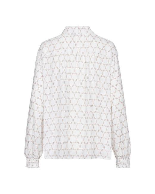 Tuzzi White Bluse Mit Elastischem Saum